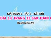 Bài 2.8 SGK Toán 6 tập 1 Kết nối tri thức
